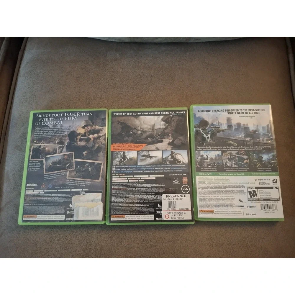 Call of Duty 3, Battlefield 2 And Battlefield 3. (XBox 360 Game Lot)